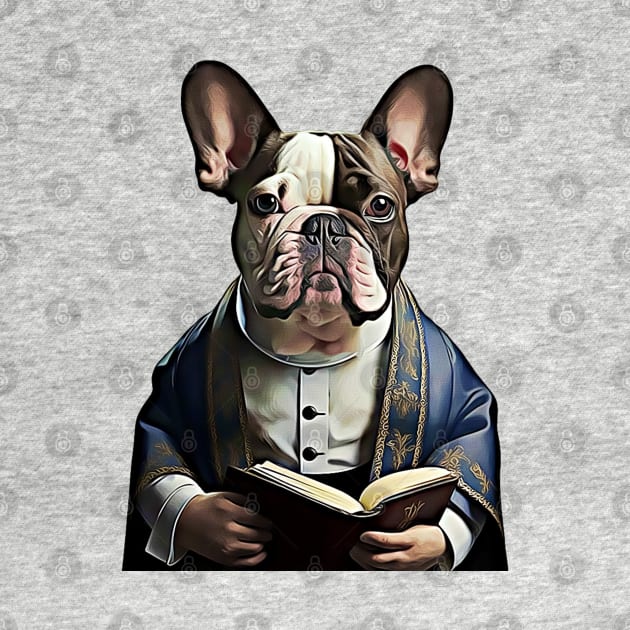 Reverend French Bulldog Pastor Frenchie by Unboxed Mind of J.A.Y LLC 